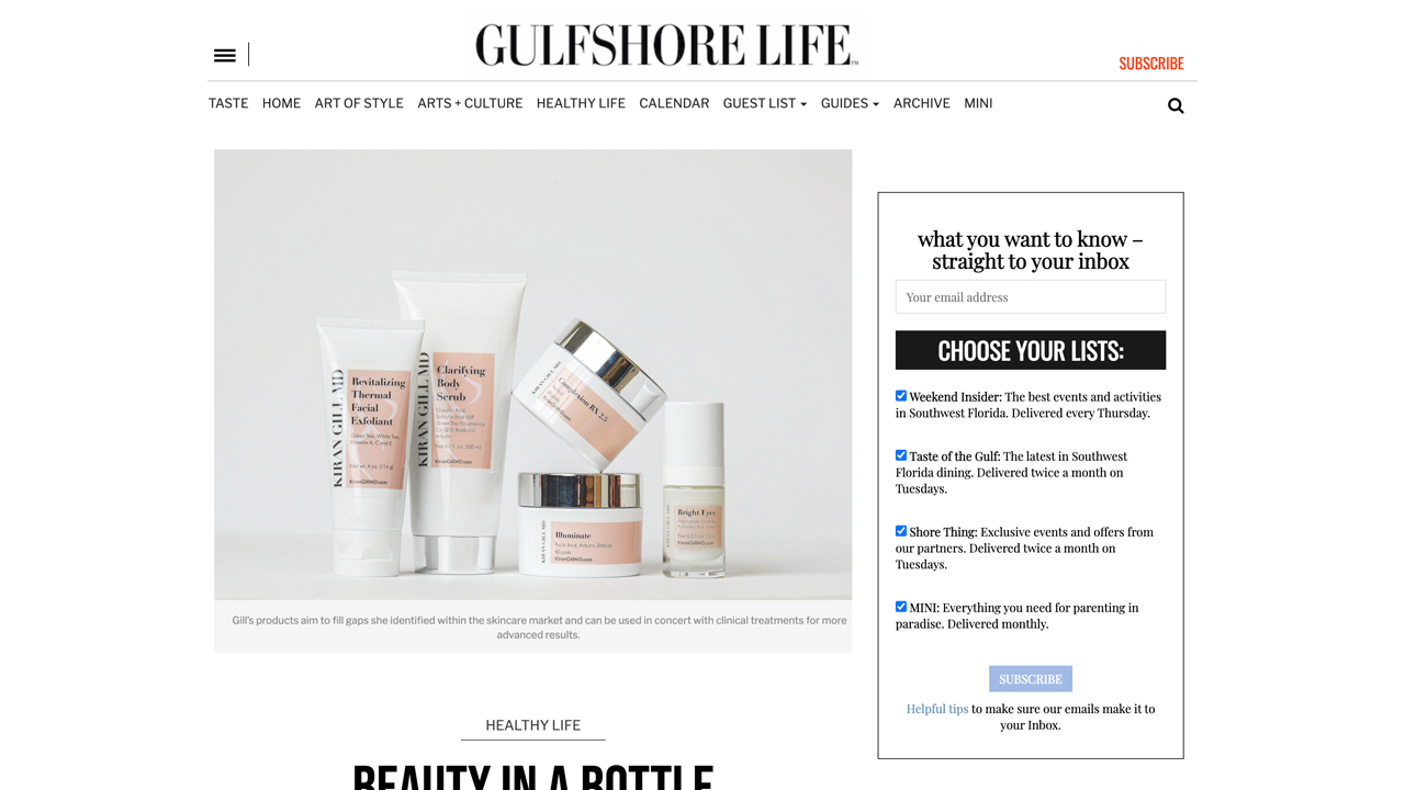 One of Naples’ most respected plastic surgeons launches a skincare line that uses scientific research and industry know-how to turn back time with Gulfshore Life magazine. 