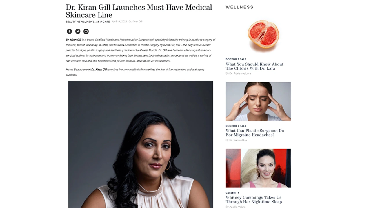 Dr. Kiran Gill launches must-have medical skincare line with Haute Living.